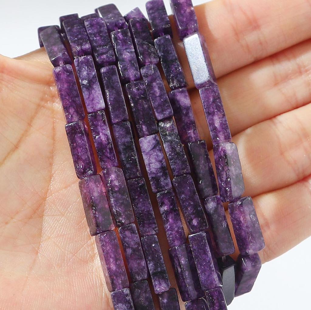 30 шт. Бусины из натурального камня, квадратные бусины-трубочки, агат, тигровый глаз, аметист, разделительные бусины для изготовления украшений, DIY браслет, ожерелье, серьги (40см)