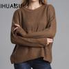 Women's Autumn and Winter Commuter Loose Knit O-Neck Fashion Mid-Length Knit Sweater