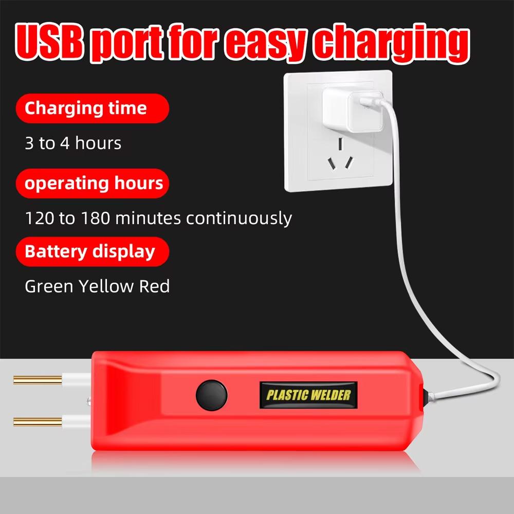 Беспроводной набор для сварки пластика с 200 скобами, зарядка USB-C, аккумуляторный пластиковый степлер, сварочный набор для автомобиля