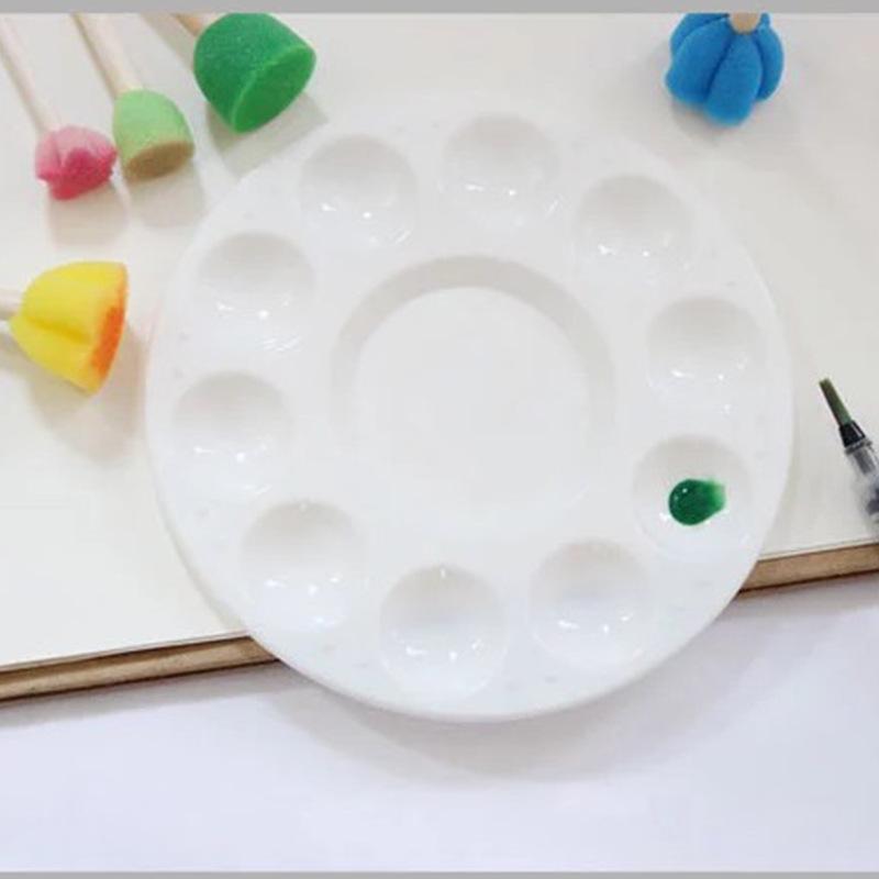 Round 10-Well PP Plastic Paint Palette for Art Students