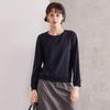 Simple and fashionable basic casual round neck women's hoodie for spring and autumn versatile straight tube temperament slimming top