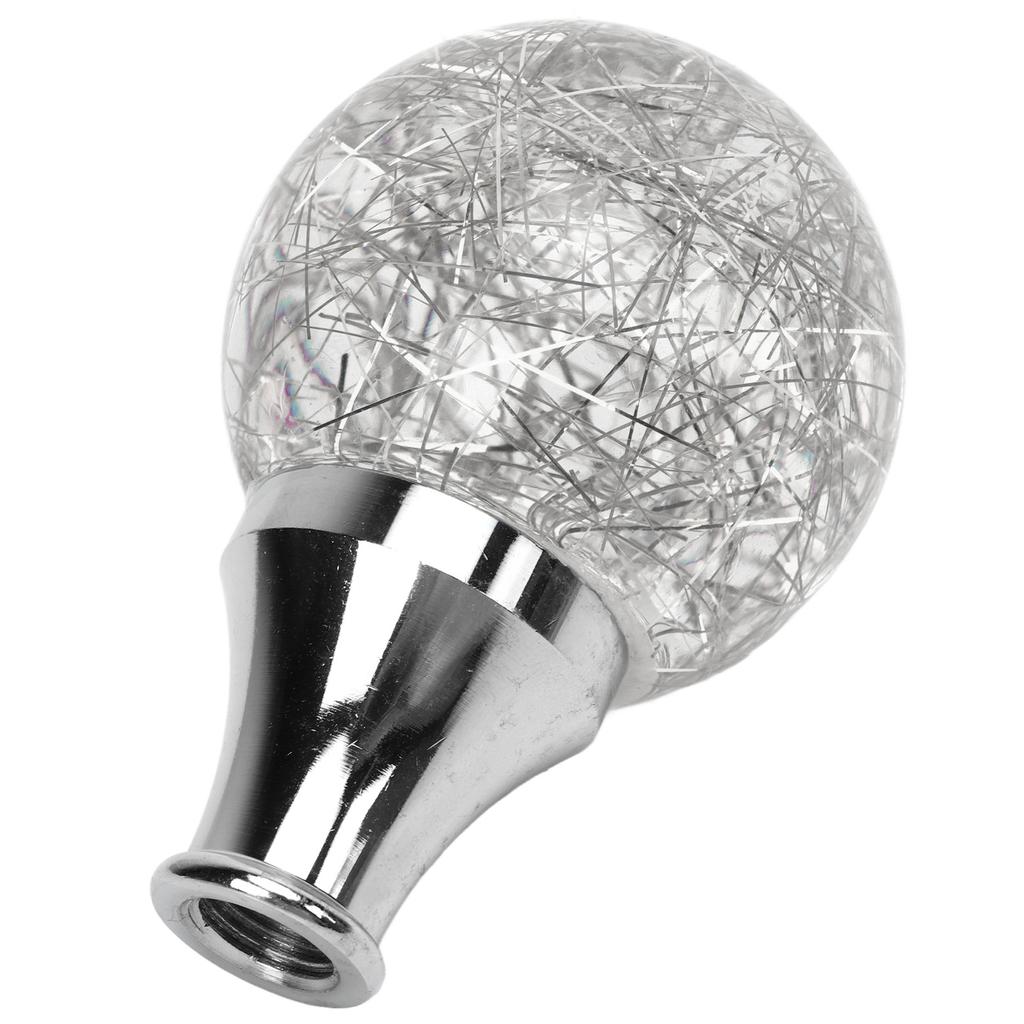 Universal Round Ball Shift Knob Modified Gear Shifter Head for Most Car Models with 3 Adapters Silver