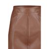Коричневая мини-вязаная юбка из искусственной кожи с высокой талией Twoaw24et00154