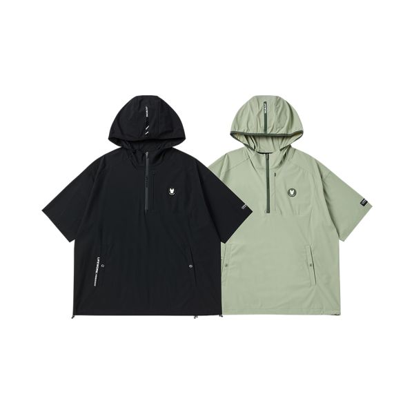 Lifework SS24 Logo Half-Zip Short Sleeve Jacket Men jackets Black LW242AN480