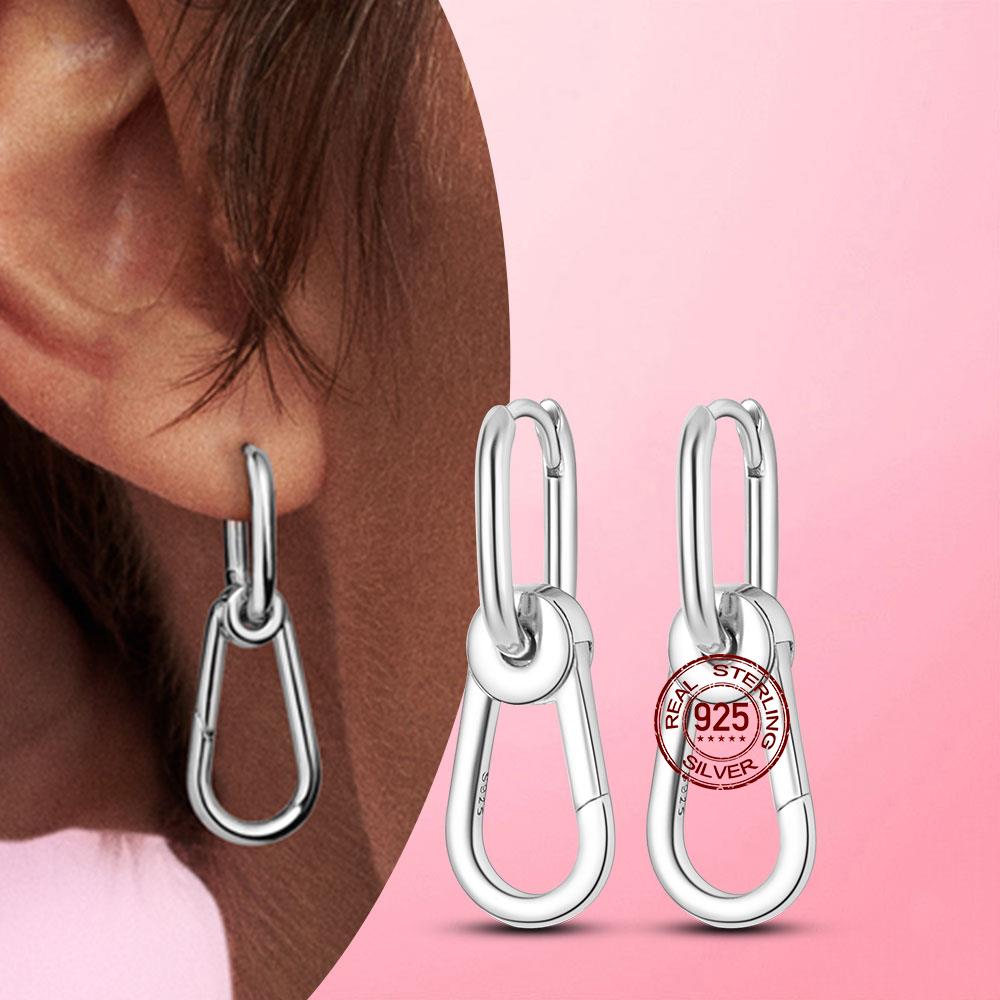 Новые серьги-кольца из серебра 925 пробы с подвесками для женщин, модные большие круглые модные серебряные серьги, изготовление ювелирных изделий