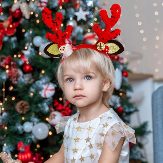 1/7 шт. Рождественская повязка на голову, праздничная шапка Санты, головные уборы из рогов оленя, рождественский костюм для вечеринки, обруч для волос, аксессуар для женщин, взрослых и детей