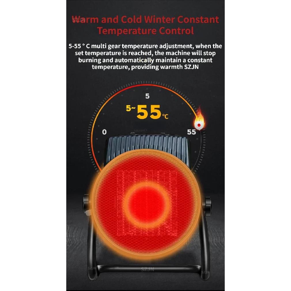 Portable Ceramic Electric Space Heater Thermostat Air Warmer Radiator Room Fast Heat Auto Shut-Off Safety Feature 2000W 3000W