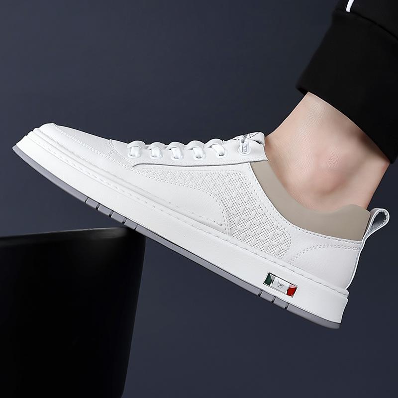 Men's Shoes 2025 Summer New Soft-soled One-pedal Little White Shoes Versatile Sports and Leisure Board Shoes Trendy Fashion Leather Shoes