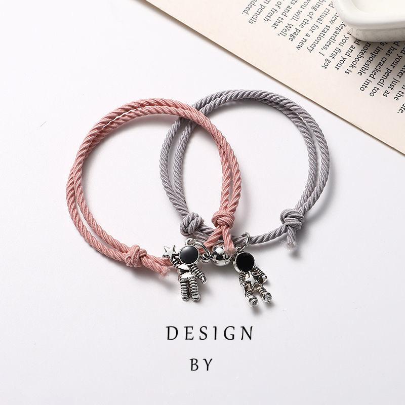 iF ME 2pcs/set Astronaut Multilayer Adjustable Couple Bracelet Simple Magnet Bracelets Jewelry Accessories Gift