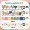 80Pcs Bulletin Board Border for Classroom Chalkboard Decoration Heart Border Trim Colorful Dot Border Trim Wall Decals