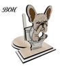 Sustainable Wood Tissue Stand Roll Paper Holder, Creative Animal Shape Dispenser, Vertical Stable Rack, Solid for Kitchen And Bathroom Easy