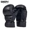 GINGPAI Профессиональные боксерские перчатки для ММА Санда Перчатки с открытыми пальцами Боевые Муай Тай Женские Мужские Детские Тренировки Взрослые Боксерская груша