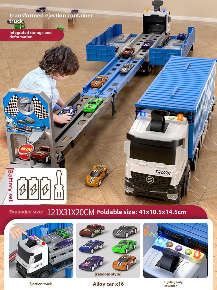 Детский трансформирующийся набор для хранения машин и гоночной трассы для мальчиков (Возраст 3-6 лет)