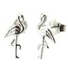 [P4385] - Silver 'Flamand Rose' Silver Earrings (rhodium-plated) - 14x7 Mm