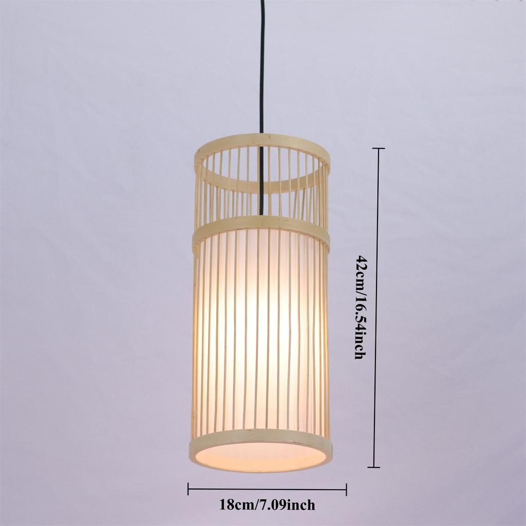 JOYINLED Bamboo Lamp Shade 18x42CM for Pendant Lamp Hand Knitted Chinese Style Hanging Lamps Home Art Decor Lighting Fixtures