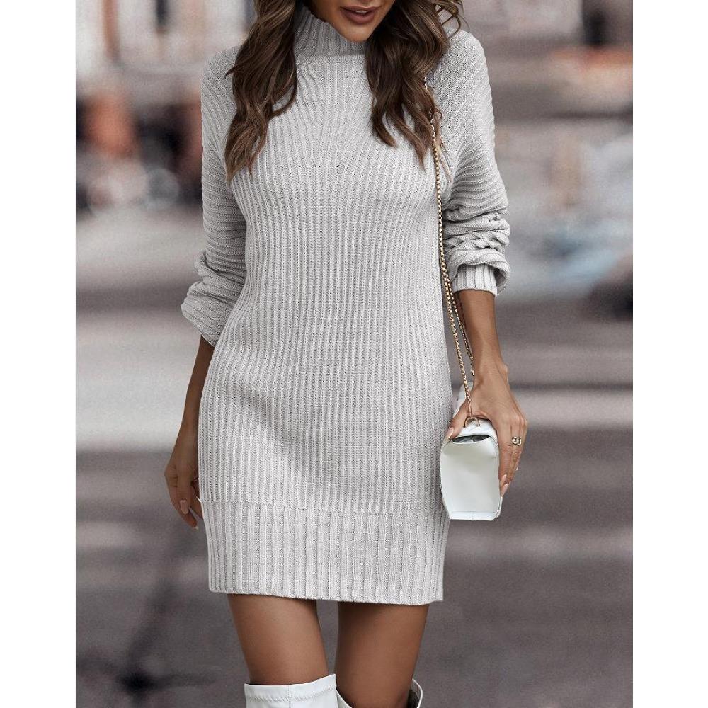 JPNTKY Женская мода Повседневные однотонные с принтом Осень Зима С длинным рукавом Полуводолазка Свободные свитера