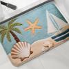Beach Starfish Coconut Bath Mat, Non-slip Absorbent Fluffy Rug, Washable Bathroom Shower Floor Doormat