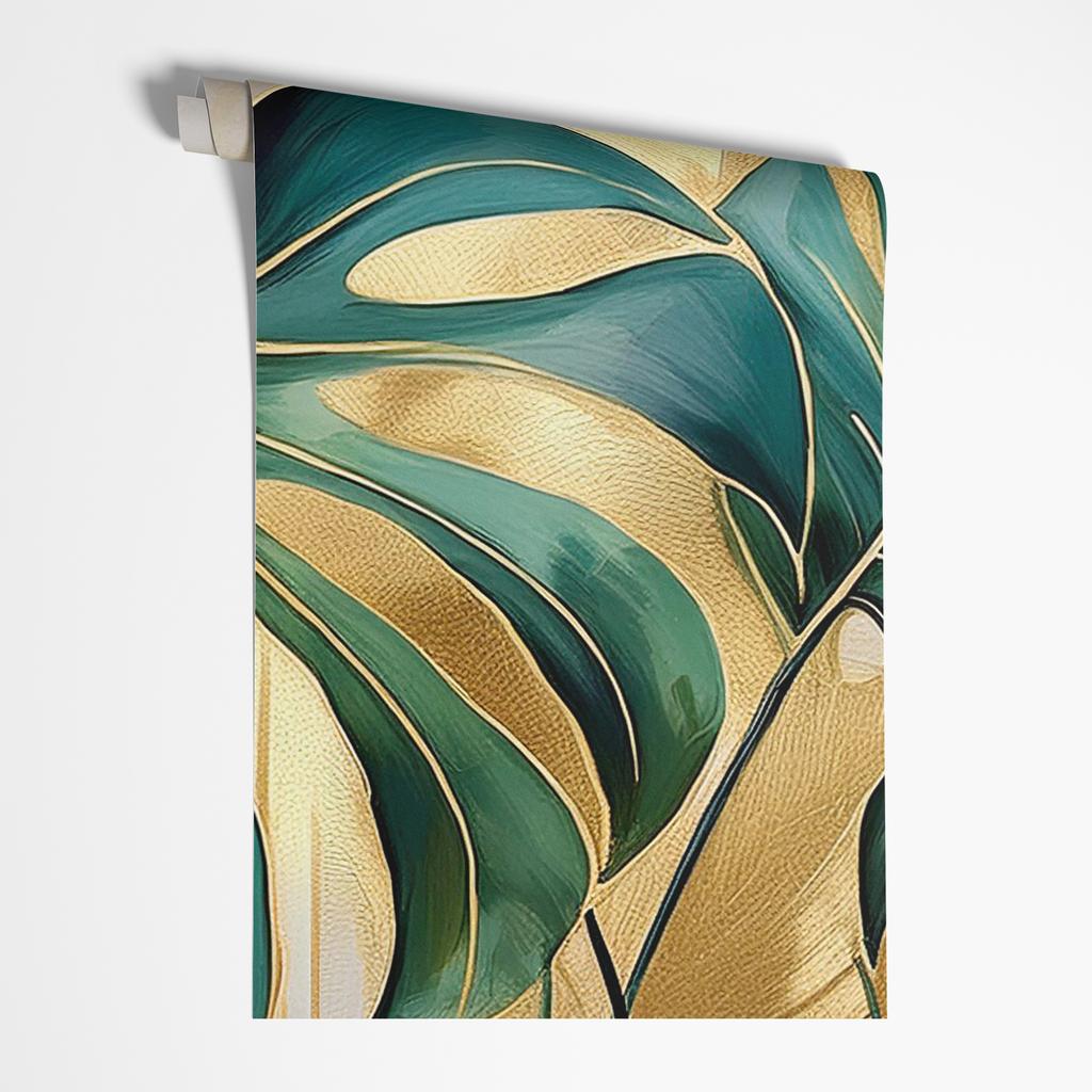 Wallpaper Tropical Monstera Leaves