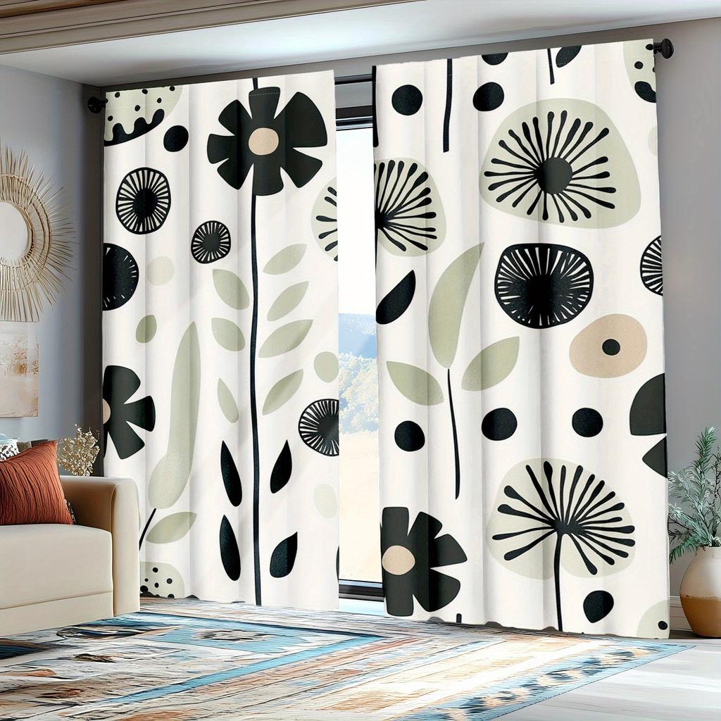 Штора Mid Century Из Полиэстера Подходит Для Спальни Гостиной Декор Бохо Машинная Стирка Окно