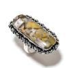Natural Bumble Bee Jasper Gemstone 925 Sterling Silver Gift Ring Size 9 K7W18