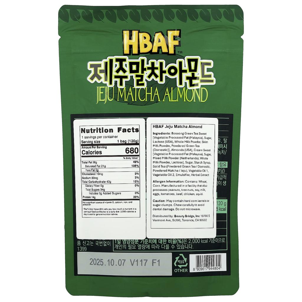 HBAF Миндаль с матча с острова Чеджу, 120 г