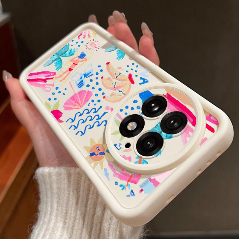 For OnePlus 13 Case Cartoon Vacation Painting Shockproof Bumper Silicone Cover For OnePlus 15 Nord 5 13R 13T 12R 12 11R 5G