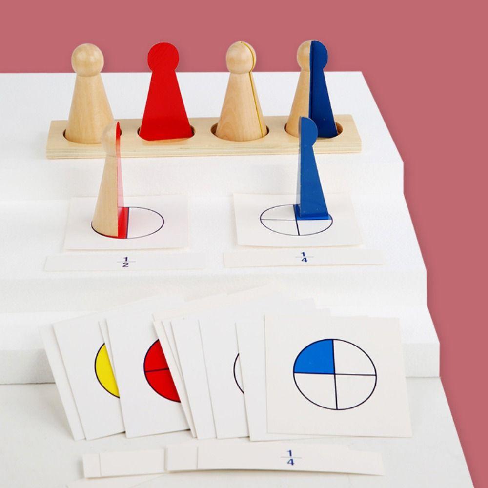 Tray Math Fractions People Toy Fraction Skittles Wooden Math Learning Toys  Holiday Gifts