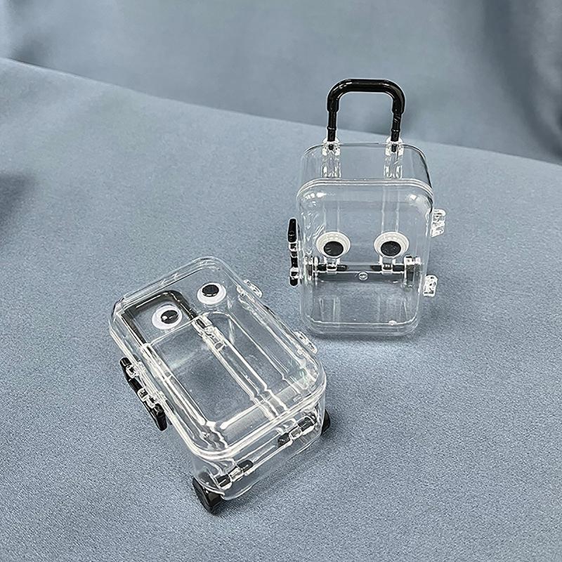 Mini Suitcase Jewelry Storage Box Women Lovely Small Earring Necklace Showcase Dollhouse Handbag Model Packing Case