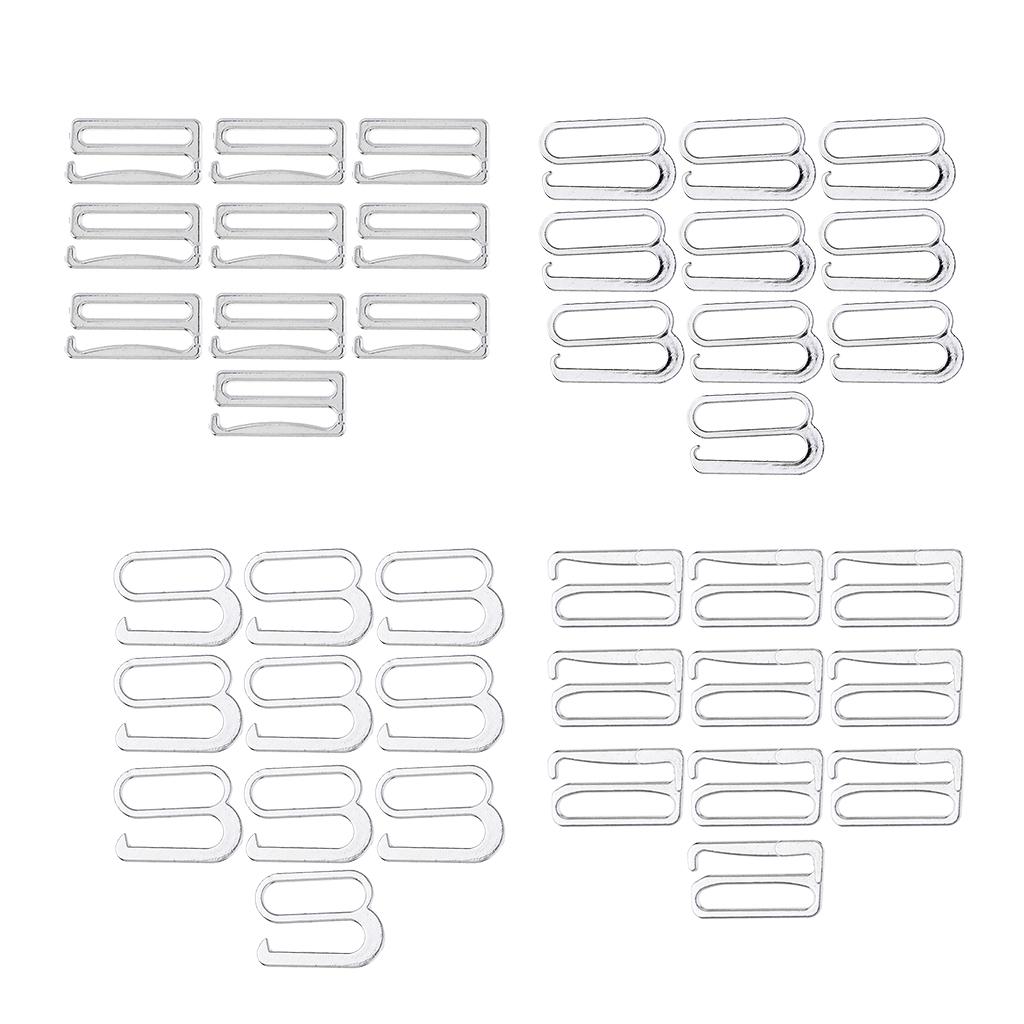 10x Металлические регуляторы для бретелей бюстгальтера, крючок для шитья - Серебристый, 26 мм
