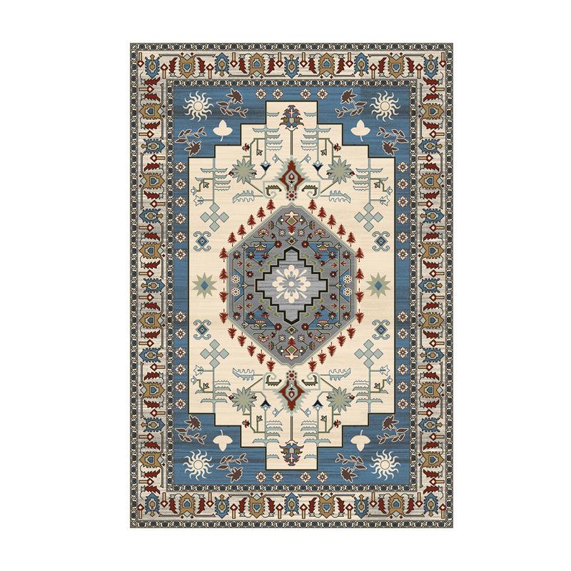 VIKAMA Washable Foldable Imitation Cashmere Carpet Entry Door Mat Persian Retro Style Living Room Bedroom Bed Soft Mat
