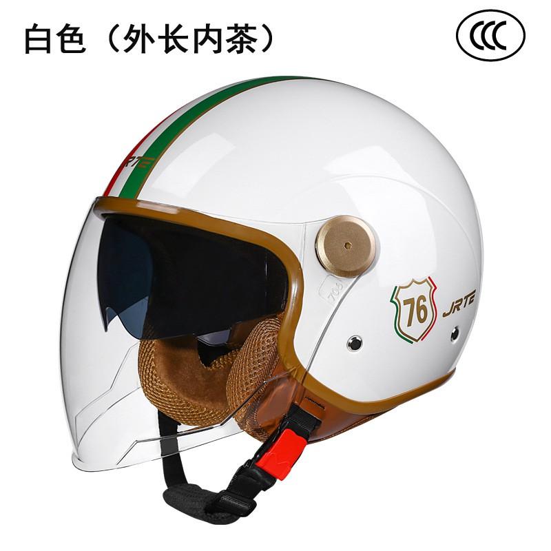 Open Face Motorcycle Helmet Men Women ABS Full Protection Dual Visor All Season Retro Style