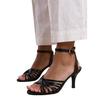 Womens/Ladies Cyprus PU Multi Crossover Strap Wide Mid Heel Sandals