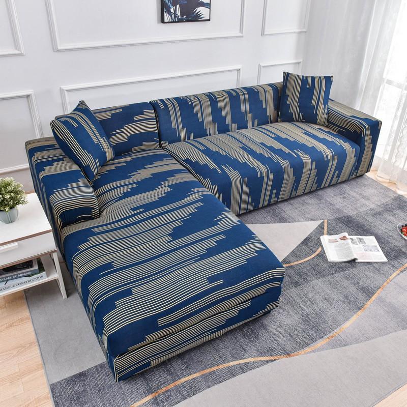 Чехлы на диван с геометрическим рисунком для гостиной, эластичный угловой чехол для дивана, L-образный чехол для шезлонга, чехлы для стула, 1/2/3/4 сиденья