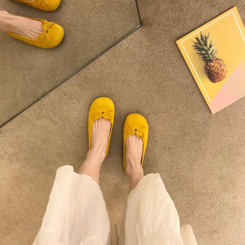 Модные женские балетки лодочки 2025 Новые Мягкие Модные с бантом-бабочкой Женская обувь слипоны Женские балетки с туфлями шлепанцы