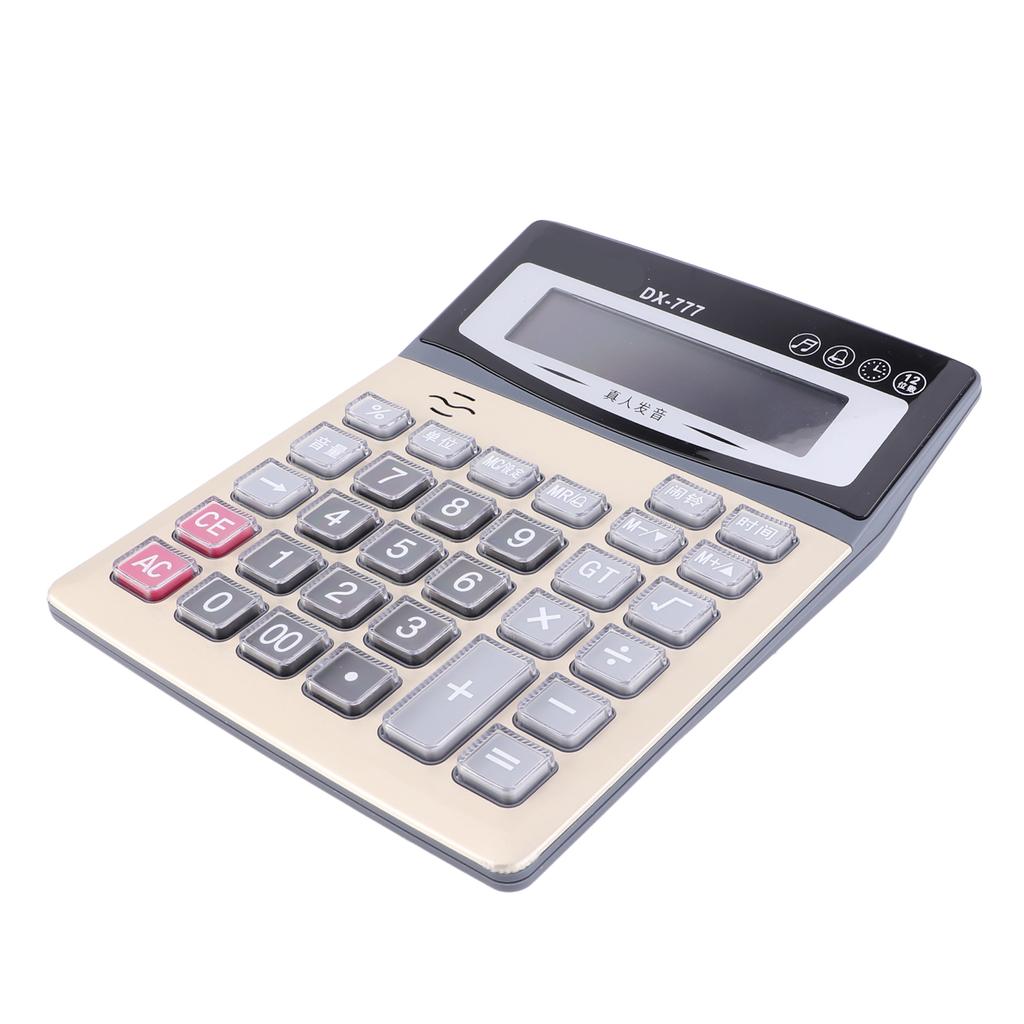 Desk Calculator 12 Digit Clear Large Display Big Buttons Voice Reading Office Calculator for School