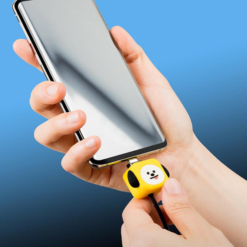 Официальный BTS BT21 {iPhone 8-контактный/Galaxy Type-C/USB-C}Защитный колпачок для кабеля Держатель кабеля