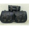 New Leather Black Motorcycle Combo Saddle 3 Bags Saddlebag Luggage 3 Side Bag