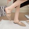 Summer Plus Size Shoes Female 2025 Closed Toe Women Slippers Fashion Slippers Women Pointed Toe Buckle Low Heel Women's Sandals