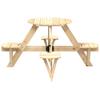 Picnic Table for 4 Children with Umbrella Hole Round Solid Pine Wood