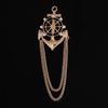 Anchor Rhinestones Crystal Brooch British Style Tassel Chain Lapel Pins Men Suit Collar Pin Luxulry Jewelry Accessories