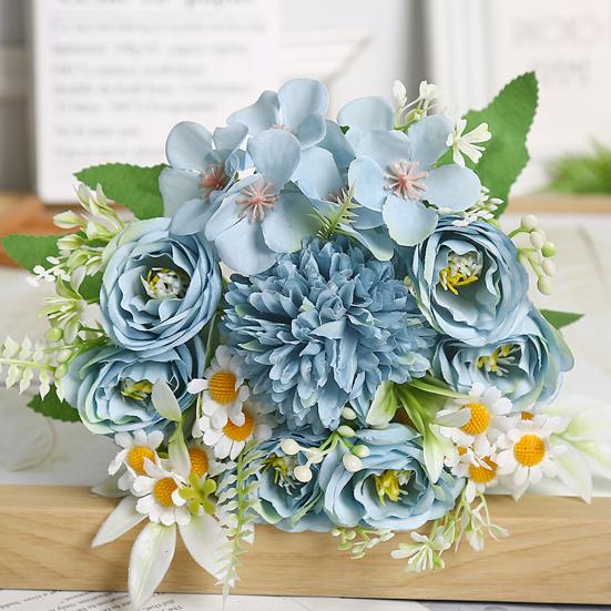 2 шт. Искусственный букет цветов Имитация ромашек Реалистичная гортензия розы Искусственный