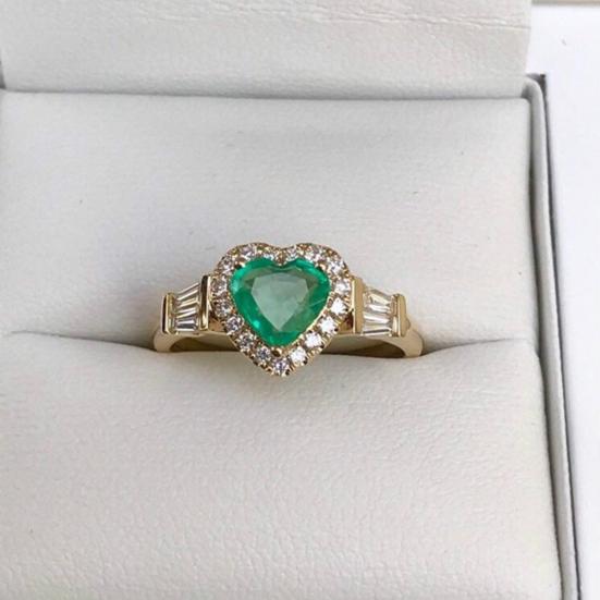 Обручальное кольцо Великолепное гальваническое ретро-подарок Золотое сердце любви со стразами ювелирные изделия на палец