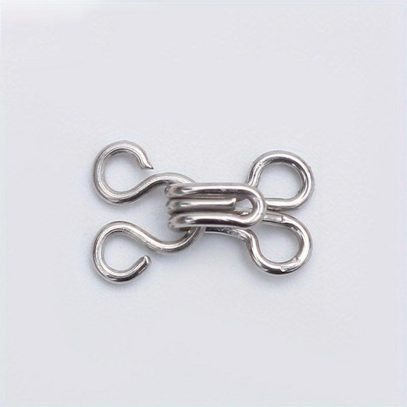 100 пар швейных крючков и петель для застежки для бюстгальтеров, одежды, брюк, юбок, для шитья, рукоделия, серебристые