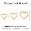 12/14/16mm Fashion Smooth Gold Color Love Heart Hoop Earrings Simple Cute Heart Circle Piercing Earring Buckle Statement Jewelry
