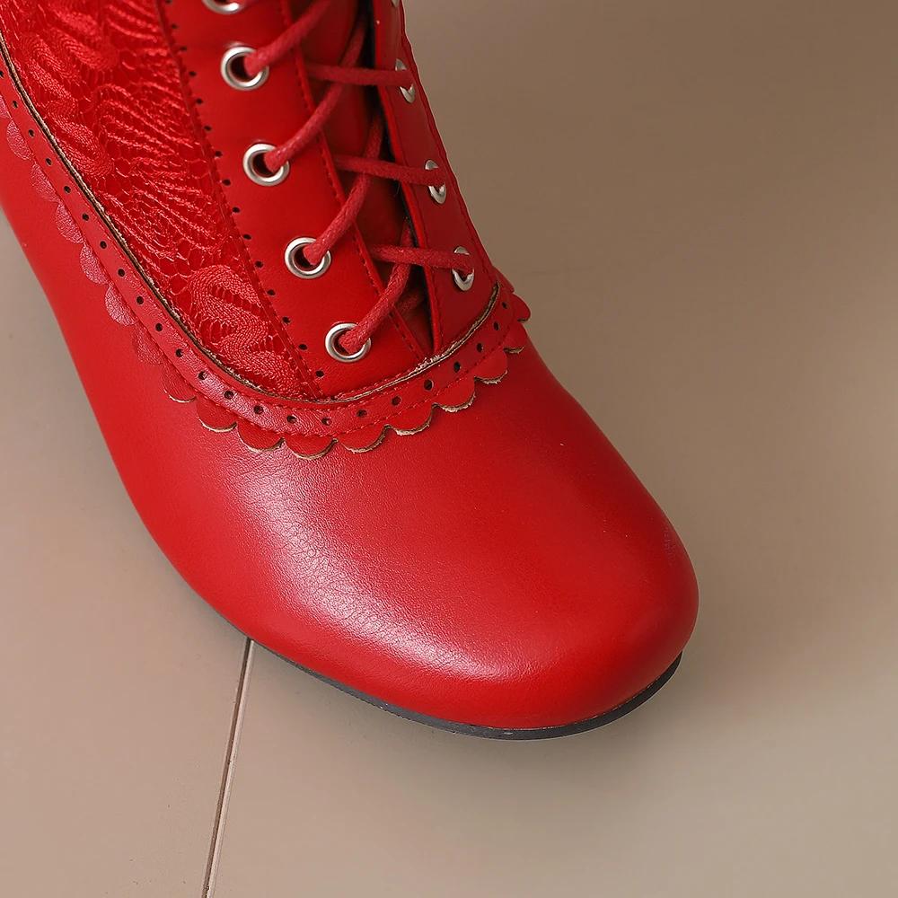 Осень Зима Винтажные Женские Викторианские Ботинки На Шнуровке На Высоком Каблуке Ботильоны Перекрестные Ремни Лолита Принцесса Косплей Вечеринка Костюм Обувь