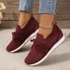 Autumn New Fashion Running Shoes Flying Woven Casual Solid Color Large Size Flat Sports Women's Shoes