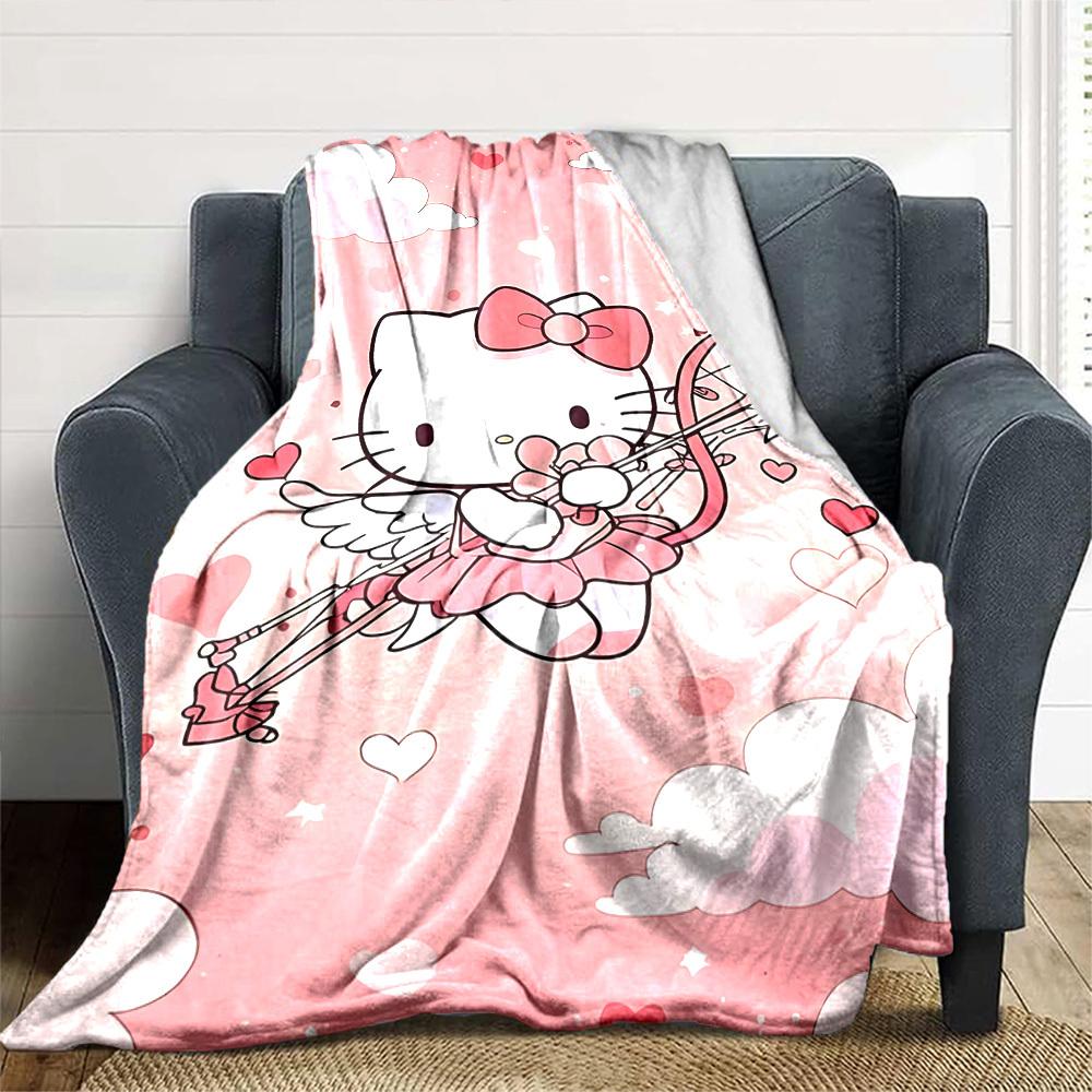 1 шт. Плед Hello Kitty Купидон Легкий фланелевый плед для дивана, кровати, путешествий, кемпинга, гостиной, офиса, дивана, кресла