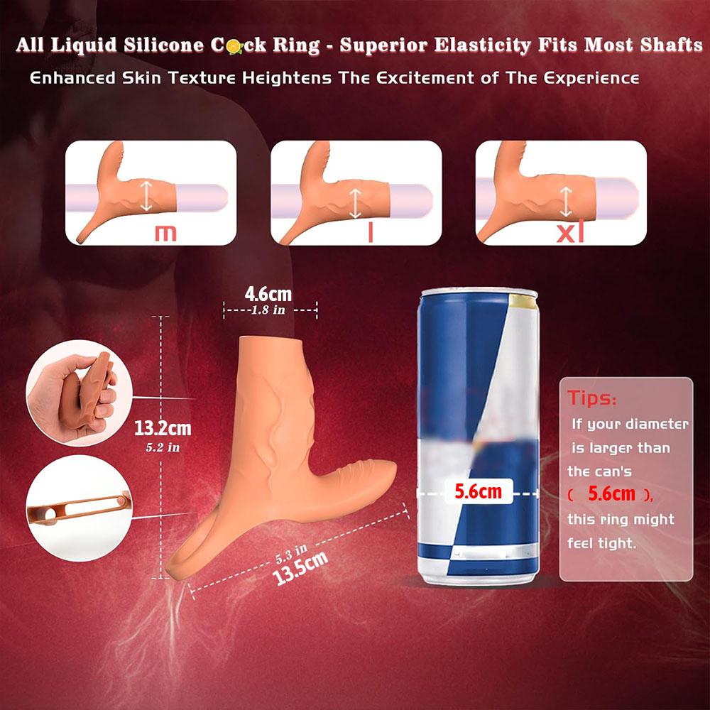 Вибратор-насадка на пенис 2-в-1 со стимулятором клитора Мужское вибрирующее кольцо на пенис Вибратор-экстендер для стимуляции точки G Взрослая секс-игрушка