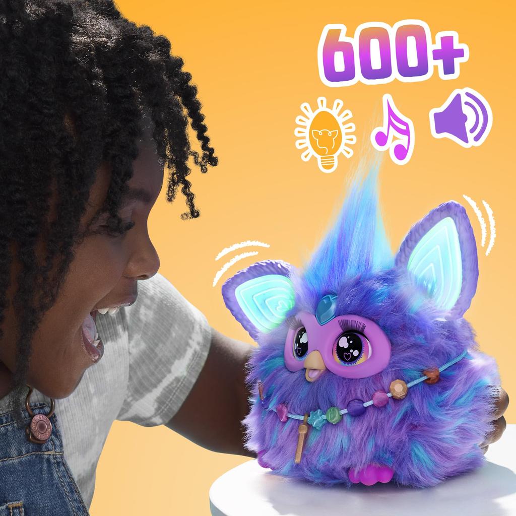 Hasbro Furby Purple Interactive Toy for Boys and Girls Ages with 15 Fashion Motorized Plush Toy for New Model Voice-Responsive 6+ Accessories,