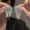 Серебряные Циркониевые Любовь Бахромчатые Бусины Бахромчатые Высококачественные Длинные Бахромчатые Серьги Преувеличенная Темперамент Атмосферные Французские Уши